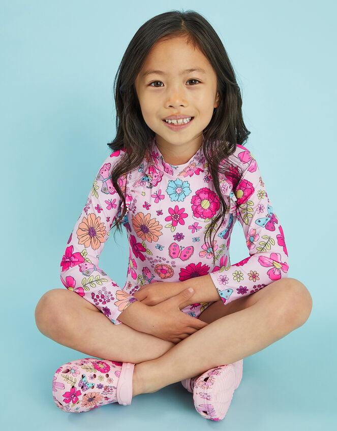 accessorize Girls Butterfly Print Clogs Pink