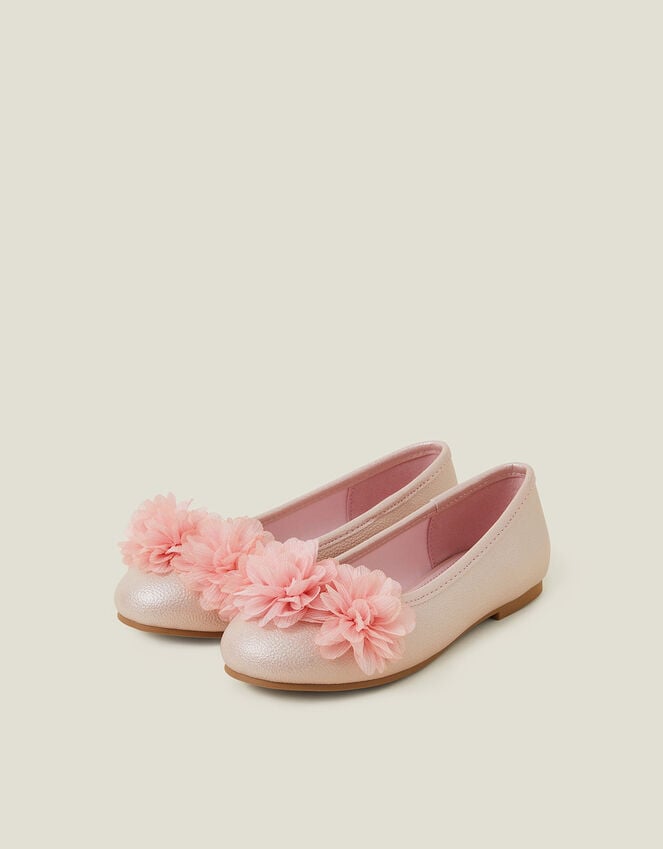 accessorize Girls Corsage Flower Ballet Flats Pink