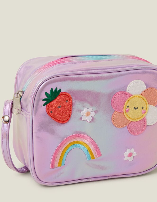 Accessorize Girls Embroidered Metallic Camera Bag