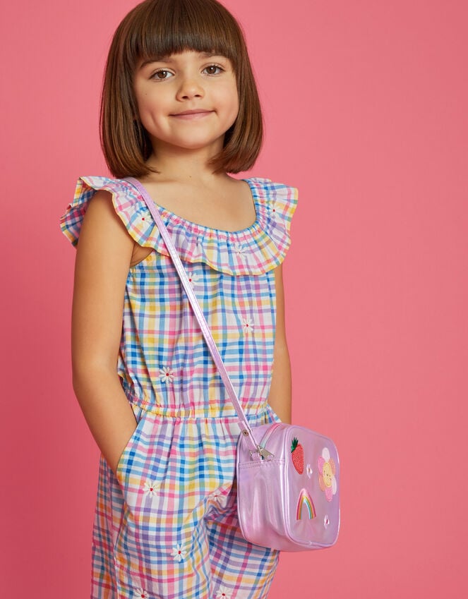 accessorize Girls Embroidered Metallic Camera Bag