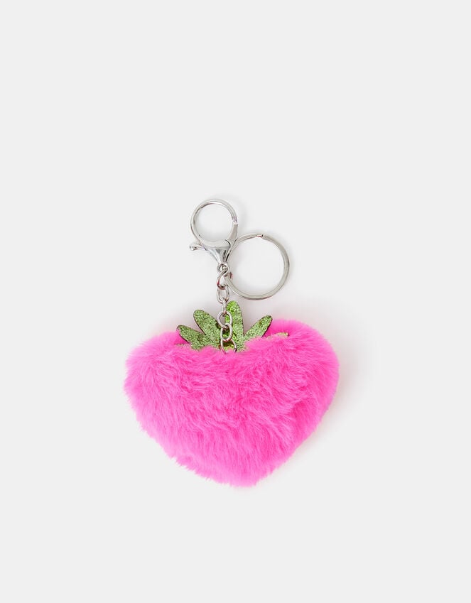 Accessorize Girls Faux Fur Strawberry Bag Charm