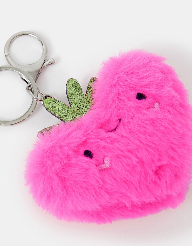 Accessorize Girls Faux Fur Strawberry Bag Charm