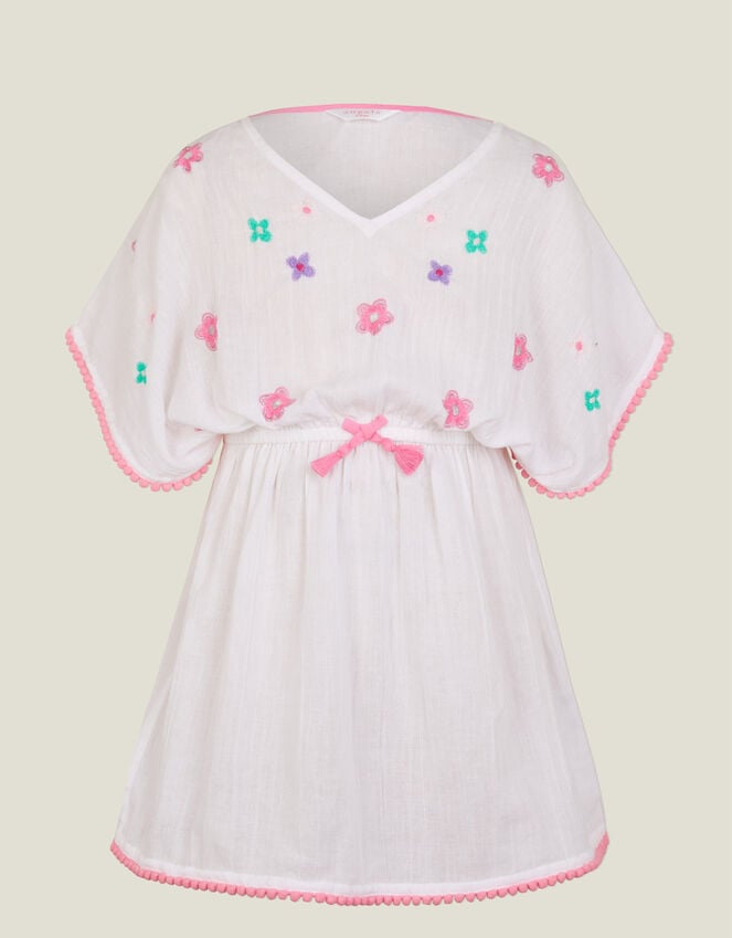 Accessorize Girls Floral Embroidered Kaftan White
