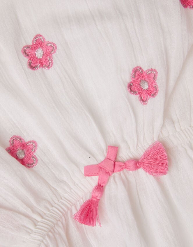 Accessorize Girls Floral Embroidered Kaftan White