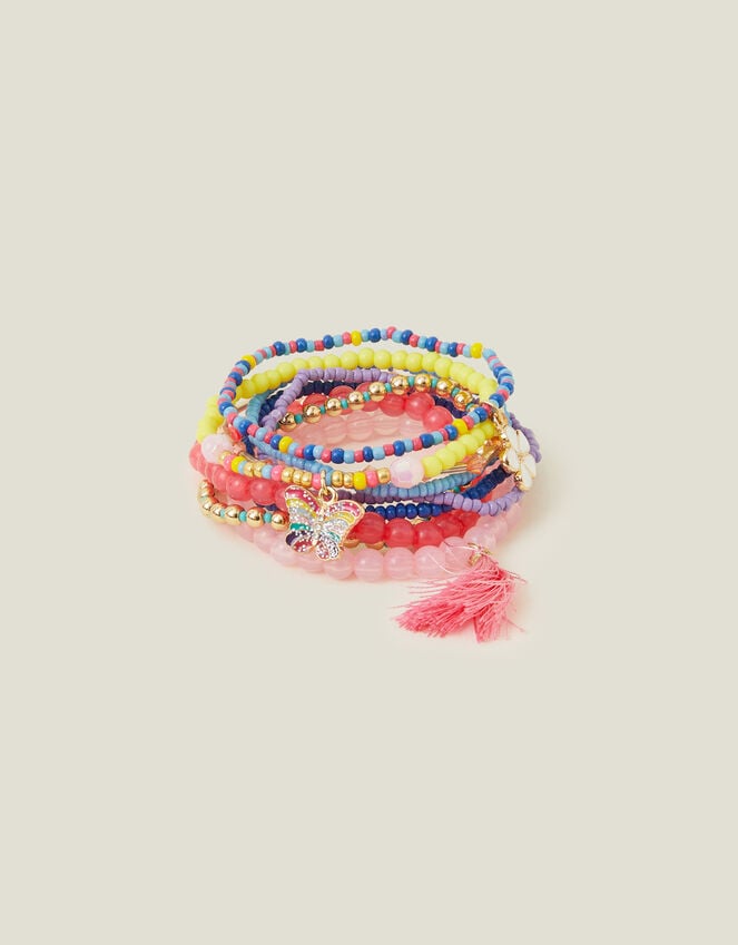 Accessorize Girls Flower Bead Bracelets Multipack