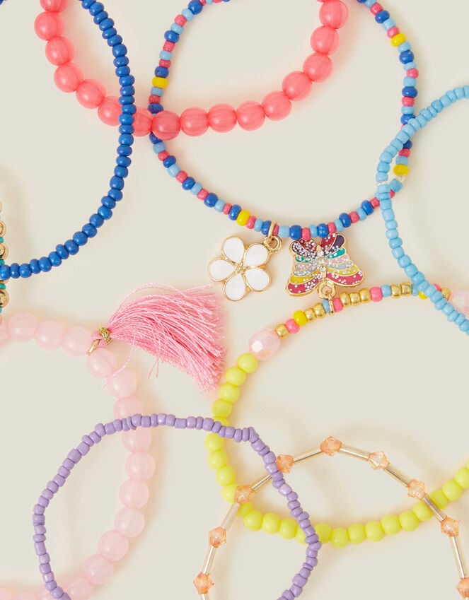 Accessorize Girls Flower Bead Bracelets Multipack