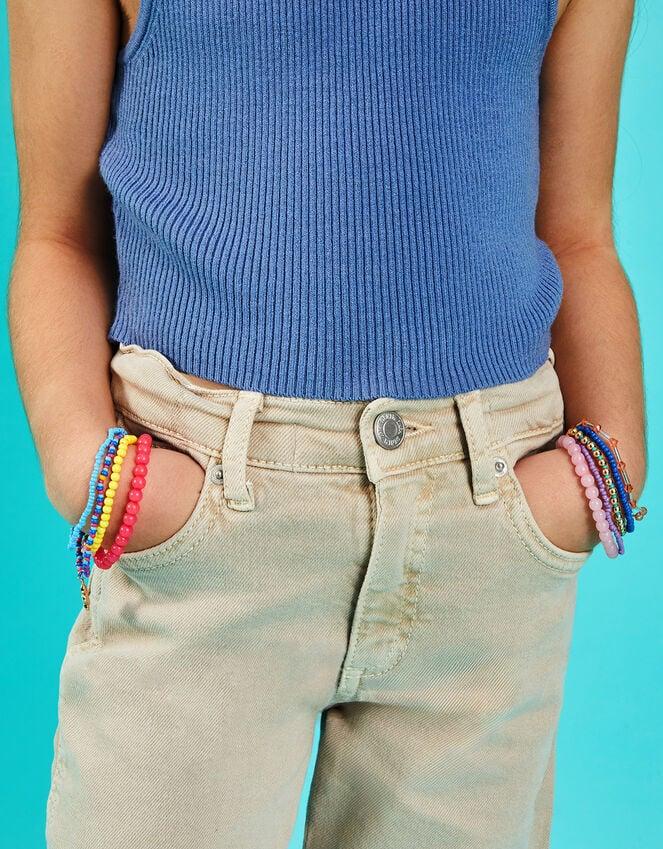 accessorize Girls Flower Bead Bracelets Multipack