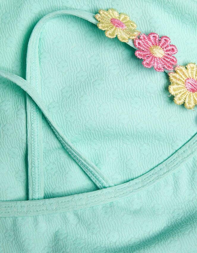 Accessorize Girls Flower Strap Swimsuit Blue