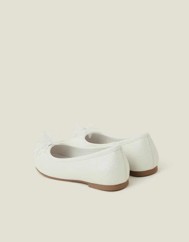 Accessorize Girls Flower Toe Ballet Flats Ivory