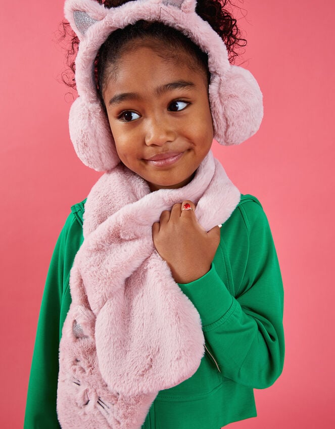 accessorize Girls Fluffy Faux Fur Cat Scarf