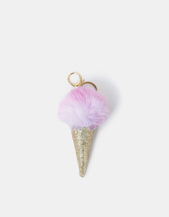 accessorize Girls Fluffy Ice Cream Bag Charm