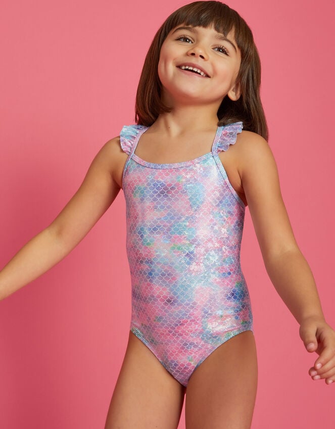 accessorize Girls Frilly Mermaid Swimsuit Multi