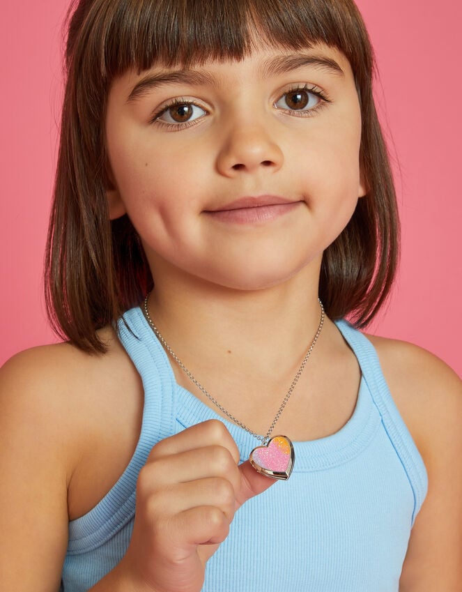 Accessorize Girls Glitter Heart Locket Necklace