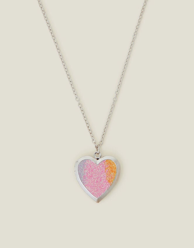 accessorize Girls Glitter Heart Locket Necklace