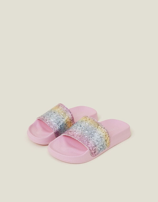 Accessorize Girls Glitter Ombre Sliders Pink