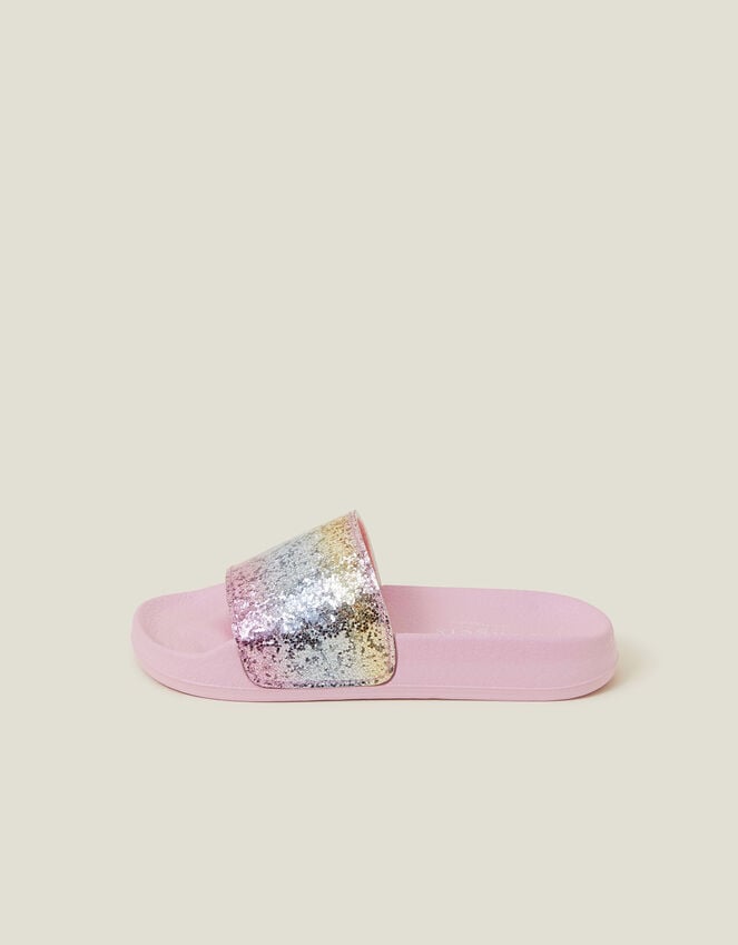Accessorize Girls Glitter Ombre Sliders Pink