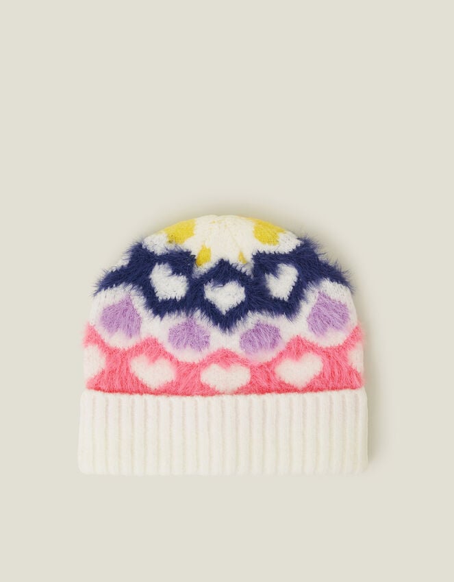 Accessorize Girls Heart Beanie Hat Multi
