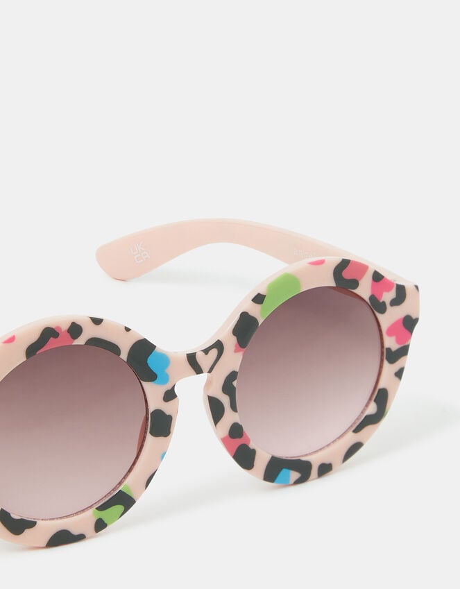Accessorize Girls Leopard Print Round Sunglasses