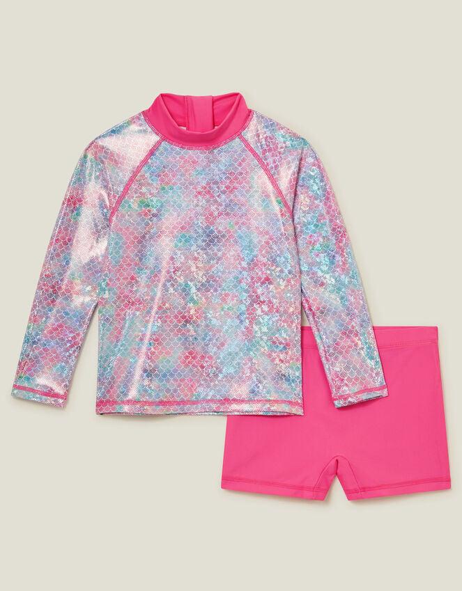 accessorize Girls Mermaid Rash Vest Swim Set Multi