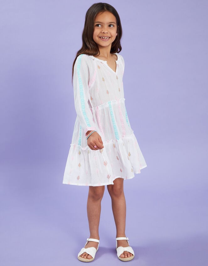 accessorize Girls Mini Me Jacquard Dress White