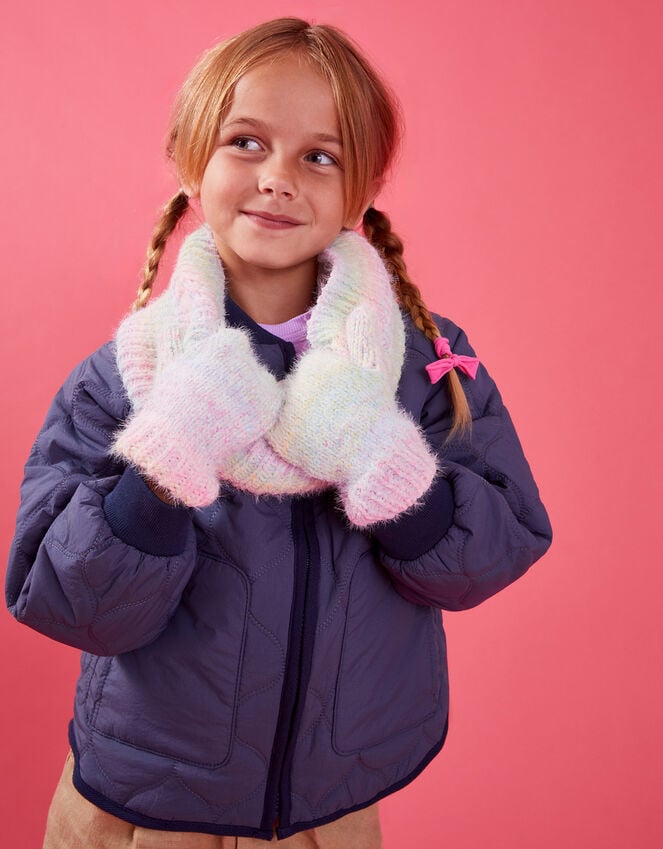 accessorize Girls Ombre Rainbow Gloves Multi