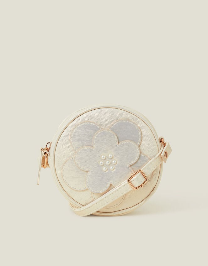 accessorize Girls Round Applique Flower Bag