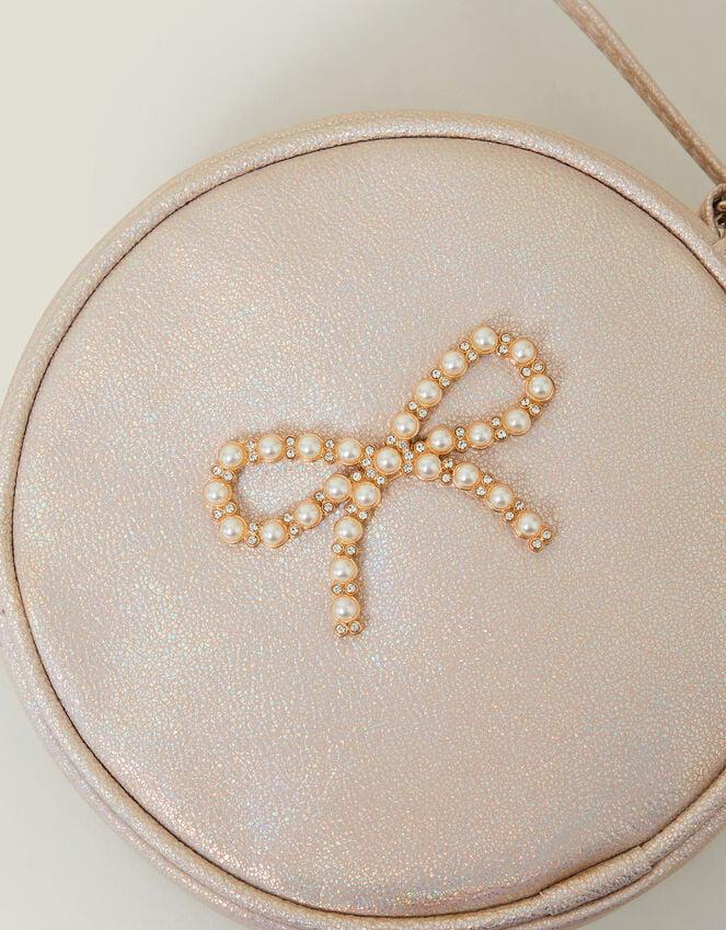 Accessorize Girls Round Pearl Bow Bag