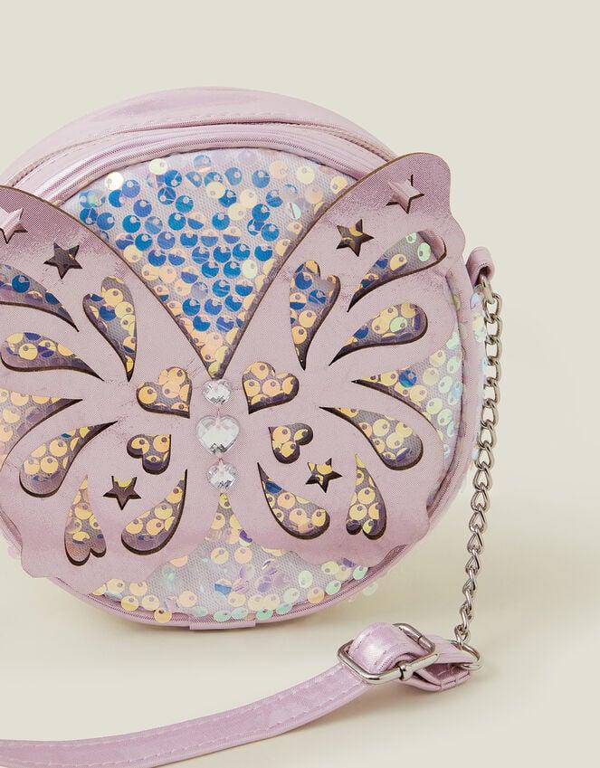 Accessorize Girls Round Sequin Butterfly Bag