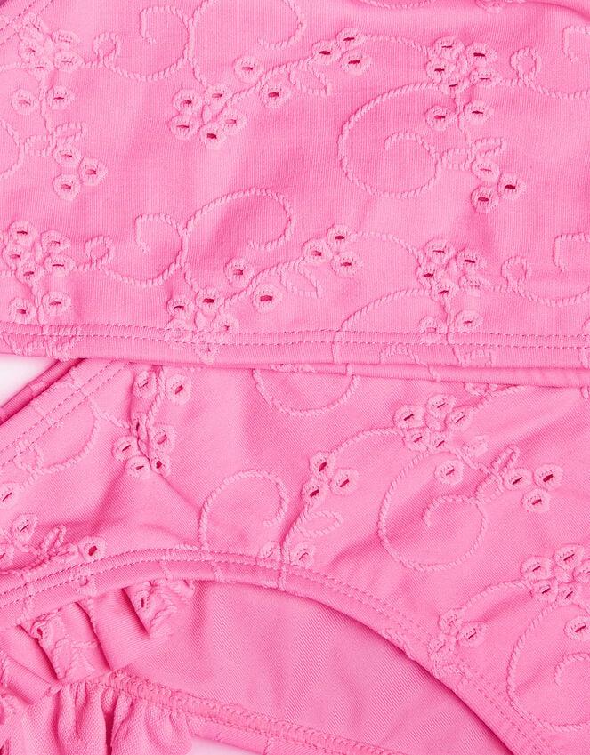 Accessorize Girls Ruffle Broderie Bikini Set Pink