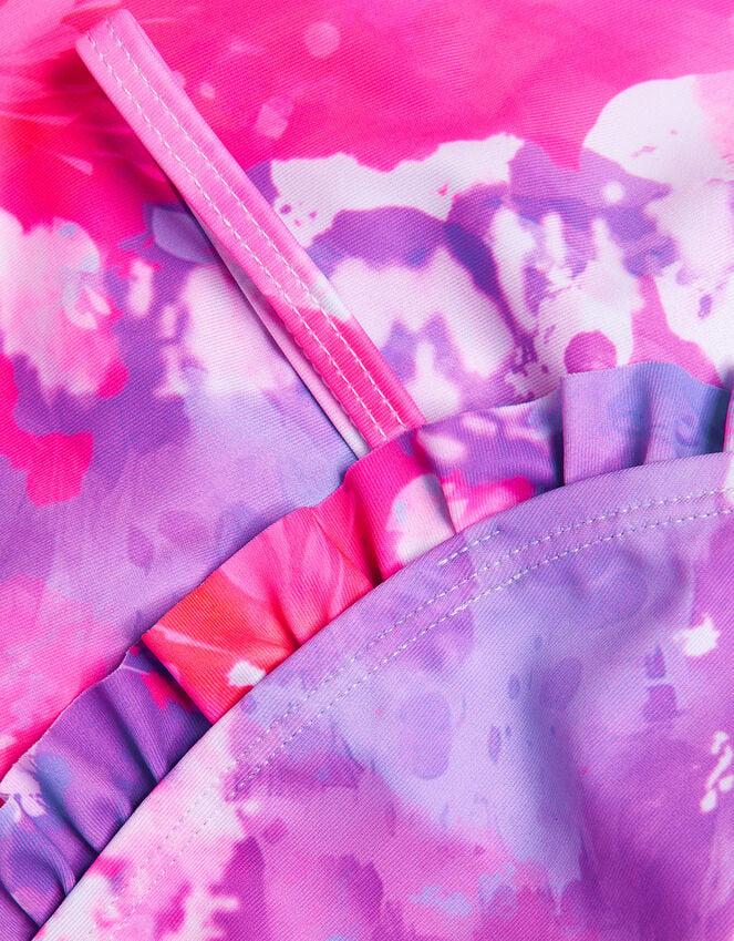 Accessorize Girls Ruffle Tie Dye Swimsuit Multi