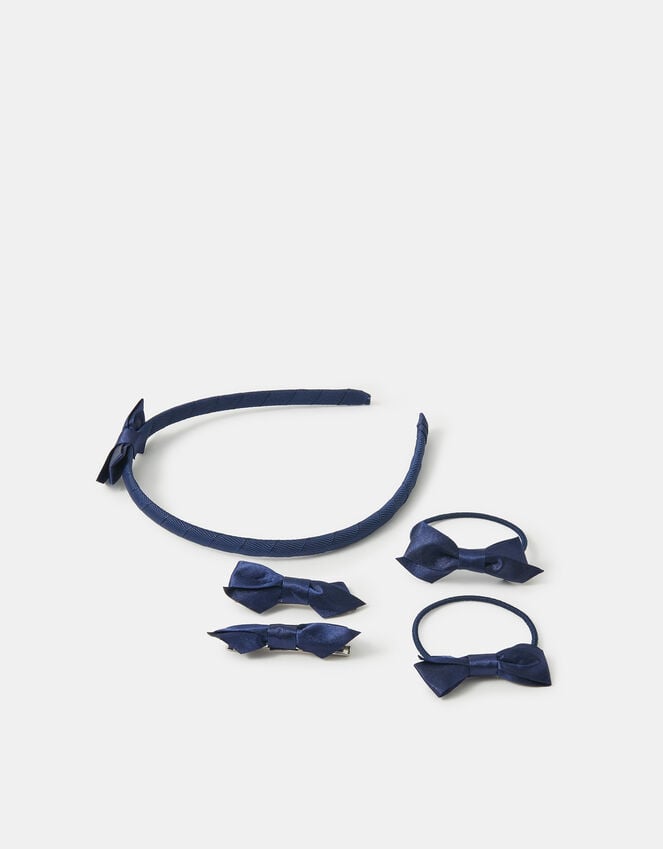 accessorize Girls Satin Bow School Hair Set