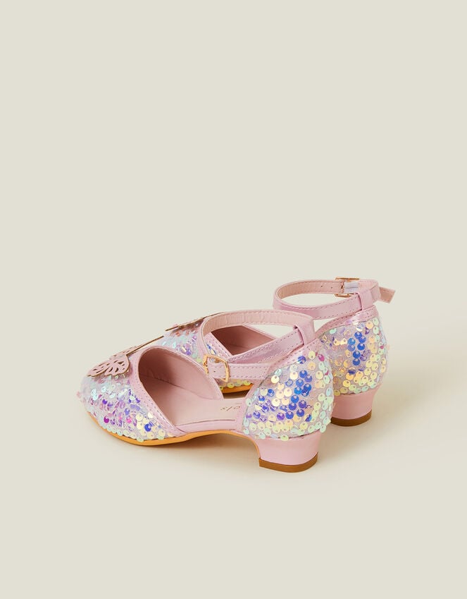 Accessorize Girls Sequin Butterfly Mini Heels Pink