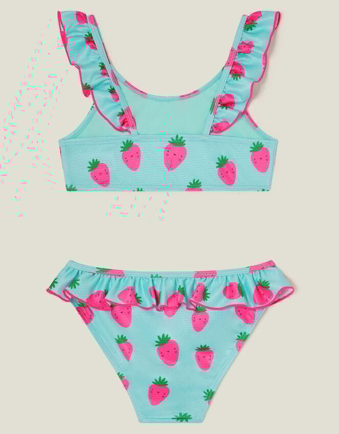Accessorize Girls Strawberry Bikini Set Blue