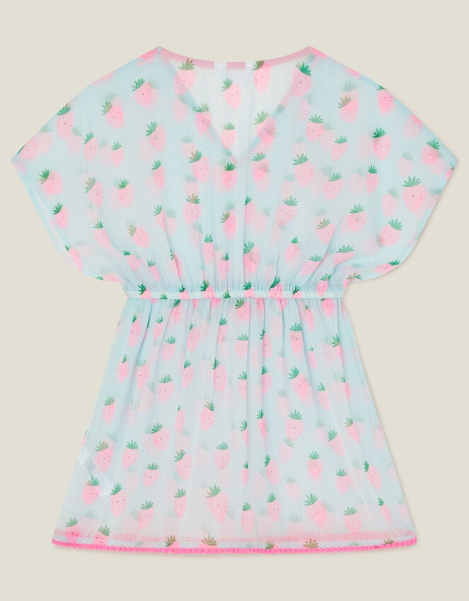 Accessorize Girls Strawberry Print Kaftan Blue
