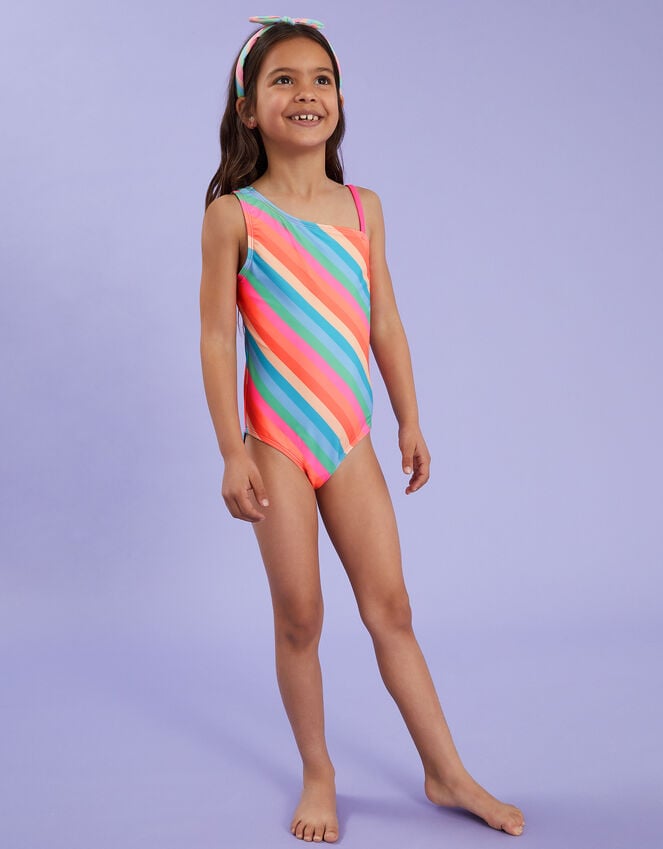 accessorize Girls Stripe Swimsuit Multi