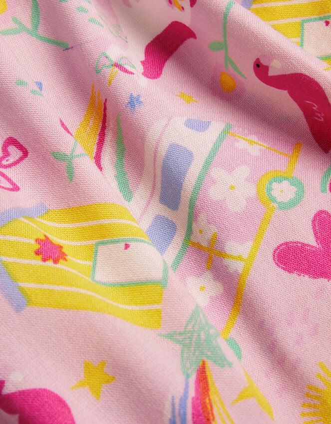 Accessorize Girls Sunbeam Print Shirred Dress Pink