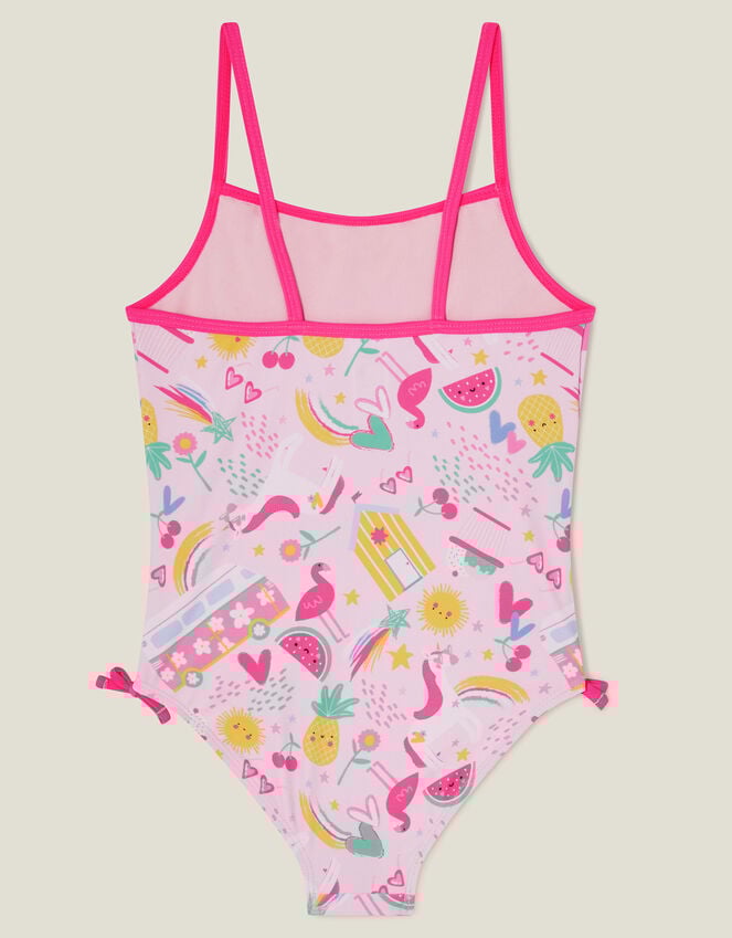 Accessorize Girls Sunbeam Print Swimsuit Pink