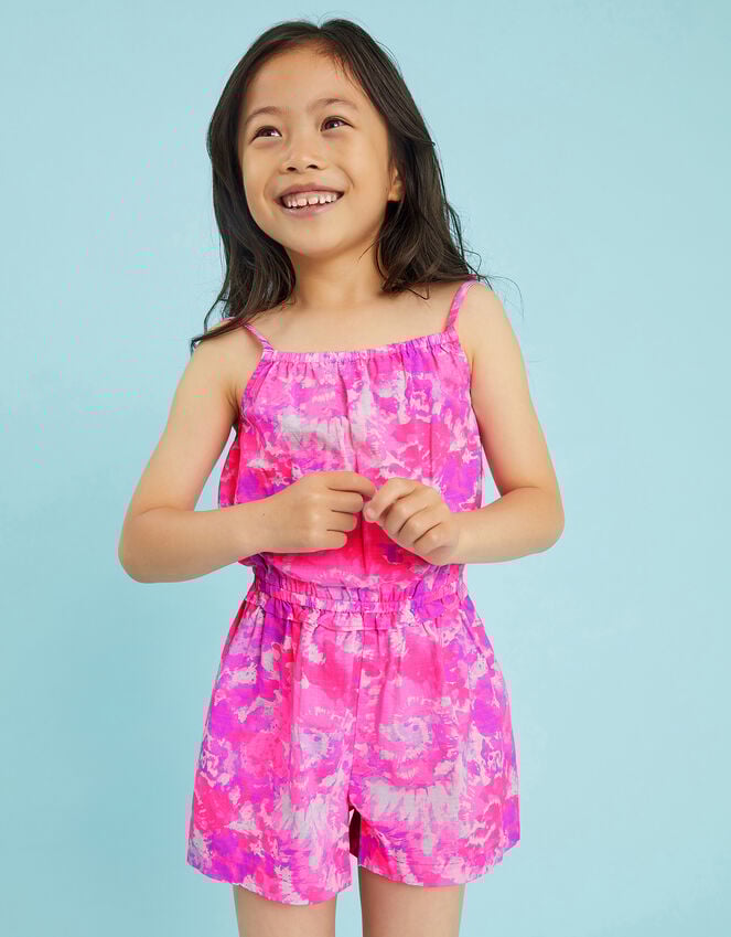 accessorize Girls Tie Dye Strappy Playsuit Multi