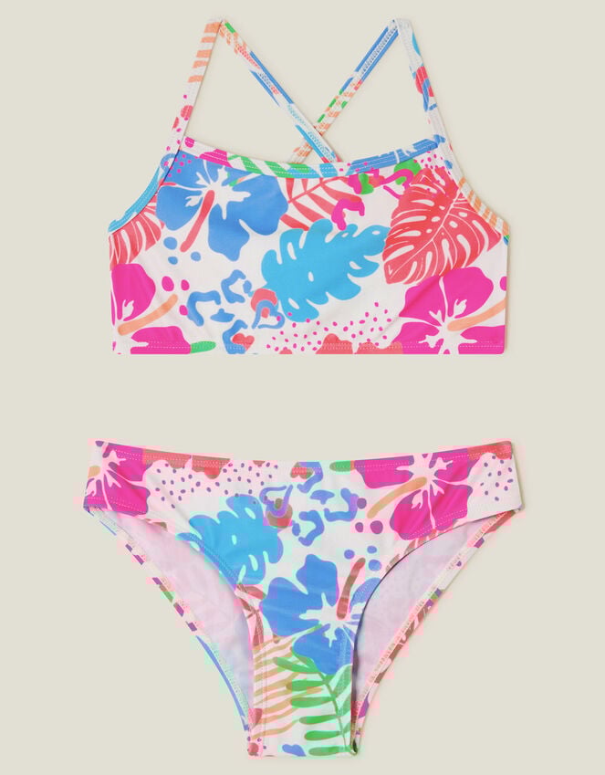 Accessorize Girls Tropical Print Bikini Set Multi
