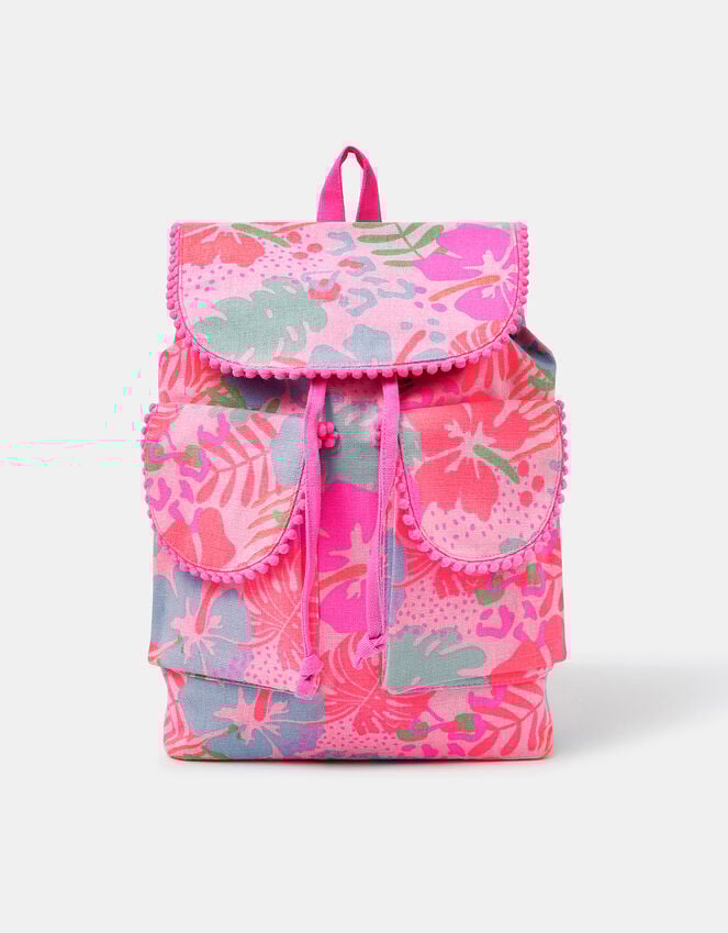 Accessorize Girls Tropical Print Canvas Backpack