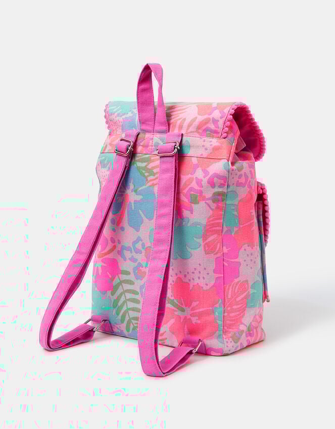 Accessorize Girls Tropical Print Canvas Backpack