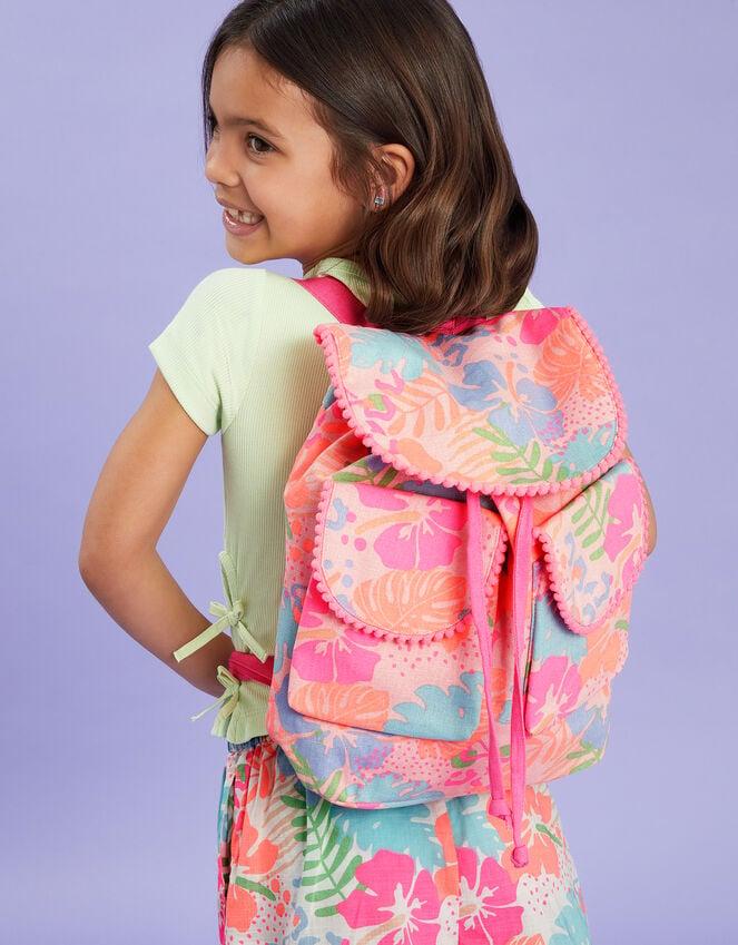 accessorize Girls Tropical Print Canvas Backpack