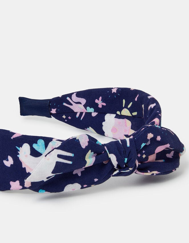 Accessorize Girls Unicorn Print Bow Headband