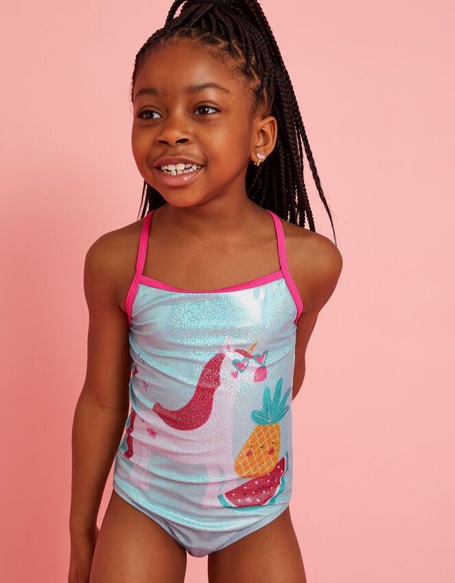 accessorize Girls Unicorn Swimsuit Multi