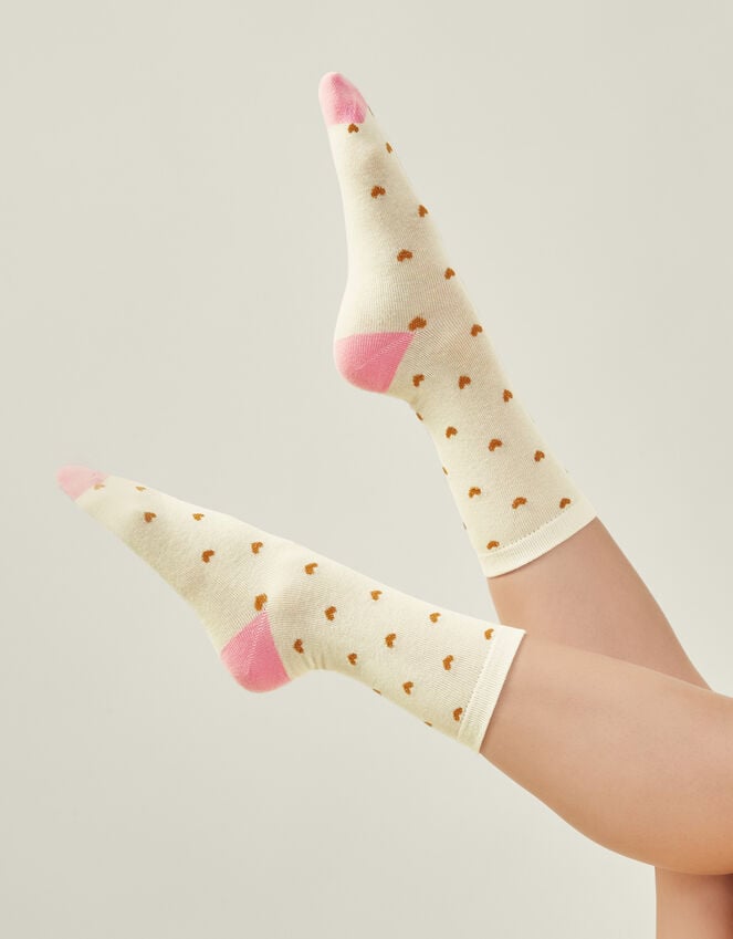 Accessorize Glitter Heart Socks