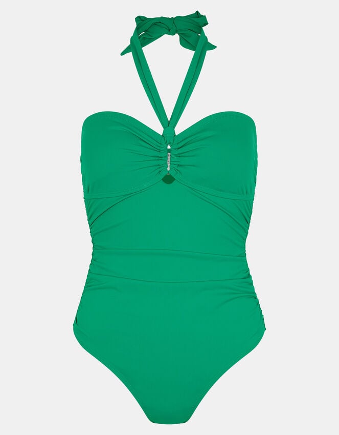 Accessorize Halter Bandeau Shaping Swimsuit Green