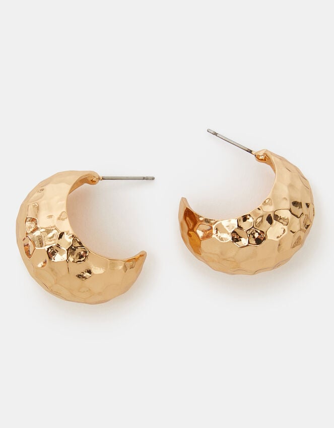 accessorize Hammered Crescent Hoop Earrings