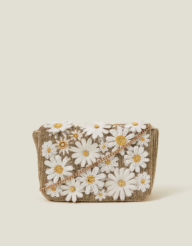Accessorize Hand-Beaded 3D Floral Clutch Bag