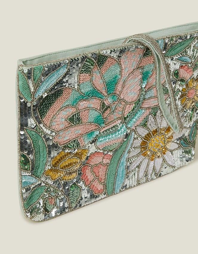 Accessorize Hand Beaded Daisy Wristlet Clutch Bag