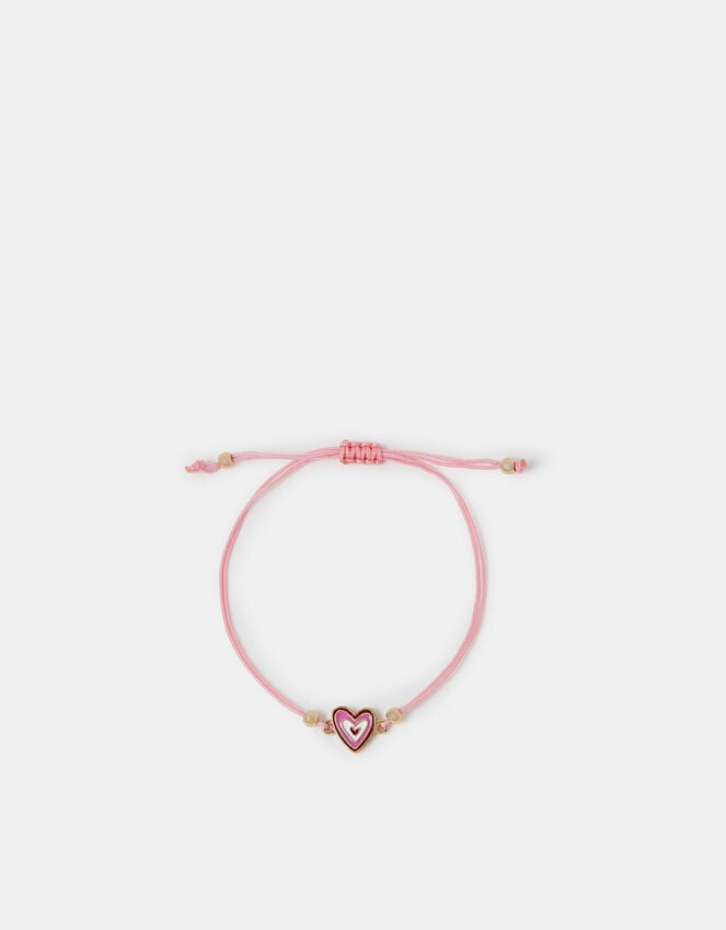 Accessorize Heart Charm Cord Bracelet